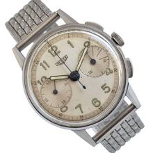  Heuer Pre-Carrera chronograph 433AT Big Eyes silver dial 1947 