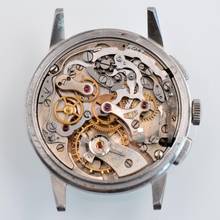 Thumbnail von Heuer Pre-Carrera chronograph 433AT Big Eyes silver dial 1947