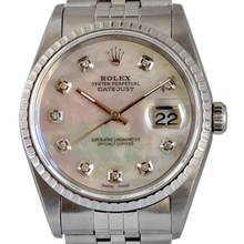 Thumbnail von Rolex Datejust 36 16220 MOP Pearl diamond dial Full Set 1999