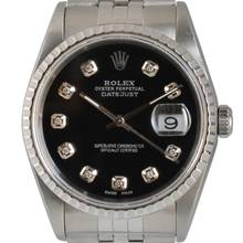 Thumbnail von Rolex Datejust 36 16220 black diamond dial Full Set 1999’s