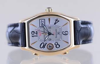 Thumbnail von Ulysse Nardin Michelangelo UTC GMT 18K Roségold Silver arabic Big Date Dial Tonneau rar