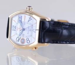 Thumbnail von Ulysse Nardin Michelangelo UTC GMT 18K Roségold Silver arabic Big Date Dial Tonneau rar