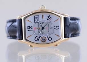 Thumbnail von Ulysse Nardin Michelangelo UTC GMT 18K Roségold Silver arabic Big Date Dial Tonneau rar