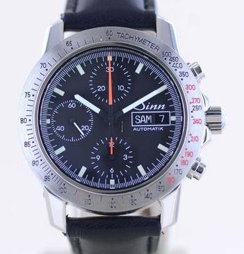  Sinn 303 Autofahrerchronograph Day-Date Black Dial Steel Automatik 7750 Klassiker 