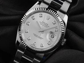 Thumbnail von Rolex Datejust 36 Diamanten Ref.116234 2011 Full Set sehr gut Vintage Datejust Diamanten Stahl 18kt Weißgold