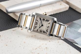 Thumbnail von Cartier Tank Française stainless steel / gold quartz women's watch Ref. W51006Q4 2301