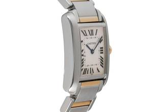 Thumbnail von Cartier Tank Française stainless steel / gold quartz women's watch Ref. W51006Q4 2301
