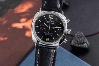 Panerai Radiomir Chronograph Steel Automatic Men's Watch Ref. PAM00369 B&P 2011