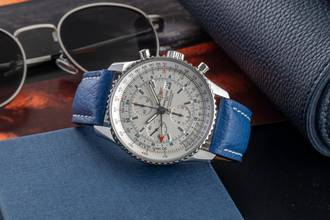 Thumbnail von Breitling Navitimer World GMT Chronograph Steel Automatic Ref. A24322 Papers