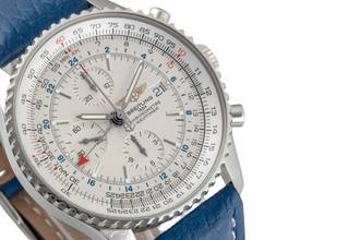 Thumbnail von Breitling Navitimer World GMT Chronograph Steel Automatic Ref. A24322 Papers