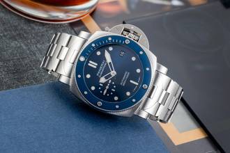 Thumbnail von Panerai Submersible Blue Notte Steel Automatic Men's Watch Ref. PAM01068 B&P 2021