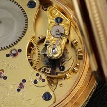 Thumbnail von A. Lange & Söhne 18k Gold Prof. Graff Renaissance case with case and certificate 1884 150g. 54mm. Lange's patented fine regulation quality 1A