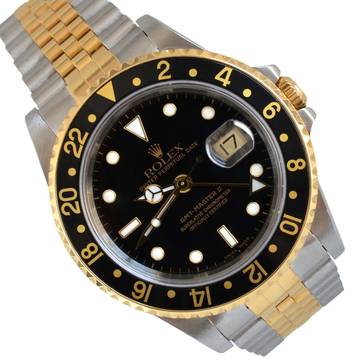  Rolex GMT-Master II 16713 black Luminova dial TOP Condition 
