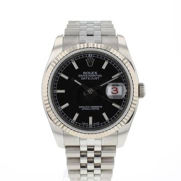  Rolex Datejust 36 Jubilee Black Dial Roulette Date 