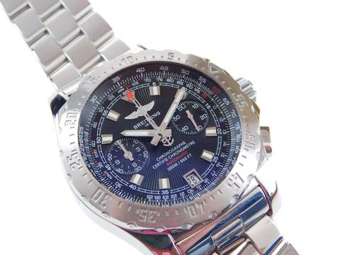  Breitling Skyracer Chronograph Black Dial Stahlband im Neu Zustand 