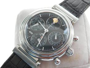 Thumbnail von IWC Da Vinci Perpetual Calendar, perpetual calendar in stainless steel, revised, in top condition with crocodile strap, original IWC crocodile strap and clasp.
