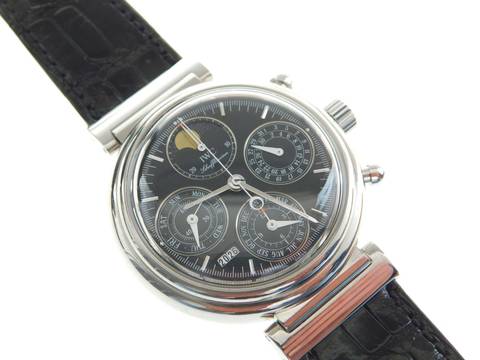 IWC Da Vinci Ewiger Kalender in Edelstahl revisioniert im Top Zustand mit Krokoband original IWC Krokoband und Schließe 