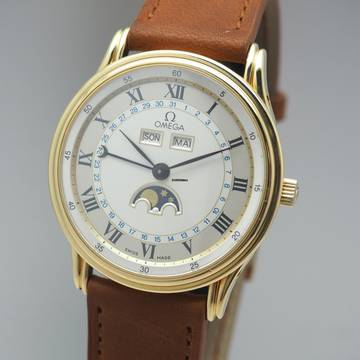 Omega Triple Date Moonphase 175.003 Gold 18k/750 Box+Papiere Ultra Rare with full Set!