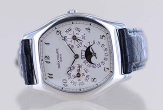 Thumbnail von Patek Philippe Perpetual Calendar Grande Complication Perpetual Calendar Platin slver Dial Luxusuhr rar