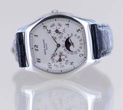 Thumbnail von Patek Philippe Perpetual Calendar Grande Complication Perpetual Calendar Platin slver Dial Luxusuhr rar