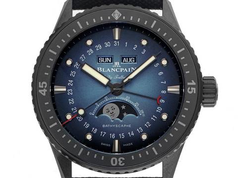  Blancpain Fifty Fathoms Bathyscaphe Quantième Complet Phases de Lune Ref.5054 0140 O52A 2025 Full Set Ungetragen Fifty Fathom Bathyscaphe Quantième Complet Phases de Lune 