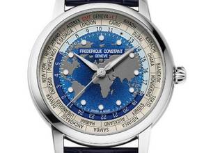 Frederique Constant Manufacture Classic Worldtimer Ref.FC-719BLW3H6 Full Set New Manufacture Classic Worldtimer Crocodile Leather Folding Clasp