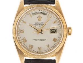 Thumbnail von Rolex Day-Date 36 Ref.18078 Bj.1980 Box&Beschreibung sehr gut Vintage Day-Date 18kt Gelbgold Rindengravur open 6/9