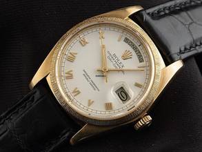 Thumbnail von Rolex Day-Date 36 Ref.18078 Bj.1980 Box&Beschreibung sehr gut Vintage Day-Date 18kt Gelbgold Rindengravur open 6/9