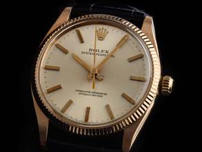 Thumbnail von Rolex Oyster Perpetual 34 Ref.6567 Bj.1957 original Box sehr gut Vintage Oyster Perpetual 18kt Roségold
