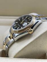 Thumbnail von Rolex Lady-Datejust 31 with Papers good condition black dial Steel/Gold