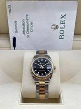 Thumbnail von Rolex Lady-Datejust 31 with Papers good condition black dial Steel/Gold