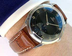  Omega Classic Vintage Spider Lugs 2605 UNRESTORED BLACK GILT DIAL 2605 