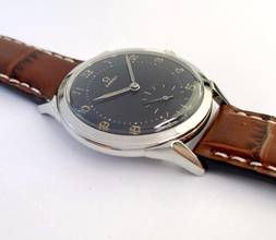 Thumbnail von Omega Classic Vintage Spider Lugs 2605 UNRESTORED BLACK GILT DIAL 2605