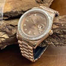 Thumbnail von Rolex Day-Date II Oyster Perpetual Day-Date II Dia - 18kt Roségold - Ref. 218235 Baguette Bezel Aftermarket