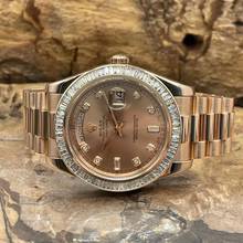 Thumbnail von Rolex Day-Date II Oyster Perpetual Day-Date II Dia - 18kt Roségold - Ref. 218235 Baguette Bezel Aftermarket