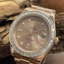Thumbnail von Rolex Day-Date II Oyster Perpetual Day-Date II Dia - 18kt Roségold - Ref. 218235 Baguette Bezel Aftermarket