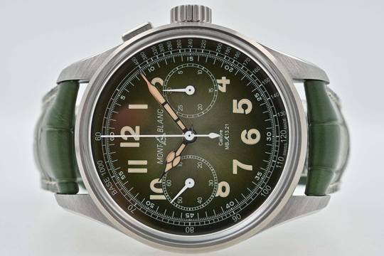  Montblanc 1858 Monopusher Chronograph Limited Edition 100pcs 117834 Green Dial 
