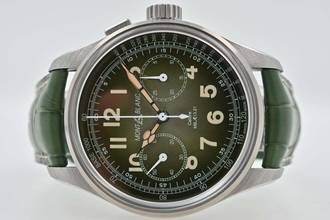  Montblanc 1858 Monopusher Chronograph Limited Edition 100pcs 117834 Green Dial 