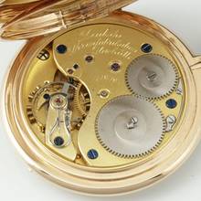 Thumbnail von A. Lange & Söhne Gr. Heavy Louis XV Savonette Pocket Watch 14k Gold 1918. Original case and papers Excellent condition