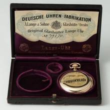 Thumbnail von A. Lange & Söhne Gr. Heavy Louis XV Savonette Pocket Watch 14k Gold 1918. Original case and papers Excellent condition