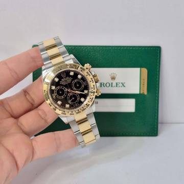  Rolex Daytona Ouro & Aço & Diamantes 40mm Automático Completo 