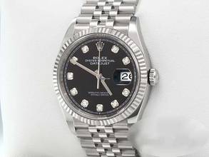  Rolex Datejust 36 36mm 126234 2020 Stahl Weissgold 750 Diamanten Automatik Stainless Steel 18kt White Gold Jubilé-band Chronometer Oyster Black Dial 