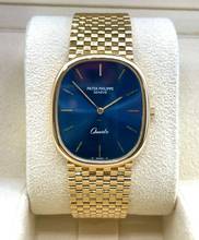 Thumbnail von Patek Philippe Ellipse d'Or Golden Grand Ellipse Dor (Quartz) Watch only Blue Dial
