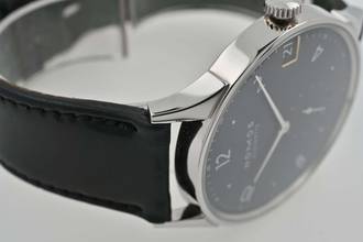  NOMOS Minimatik 39 Datum Blau 1252 Blue Manual Wind 