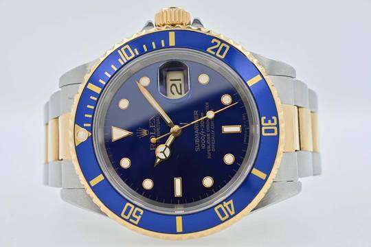  Rolex Submariner Date Stahl 18k Gold 16613 Purple Vintage E-Series 
