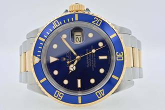  Rolex Submariner Date Stahl 18k Gold 16613 Purple Vintage E-Series 