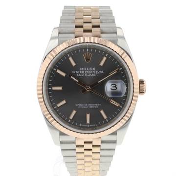  Rolex Datejust 36 Steel/Everose Slate Grey Dial 