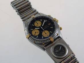 Thumbnail von Breitling Chronomat Stahl Gold mit UTC und Stahl Goldband absolute Rarität Seltene Ausführung im Top Zustand