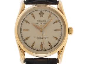 Thumbnail von Rolex Oyster Perpetual 34 Bombay Ref.6593 Bj.1959 original Box sehr gut Vintage Oyster Perpetual Bombay 14kt Gelbgold