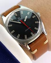 Thumbnail von Omega Genève Serviced Geneve Vintage Automatic Automatik ref 165041 Black Dial Red Hand 165041